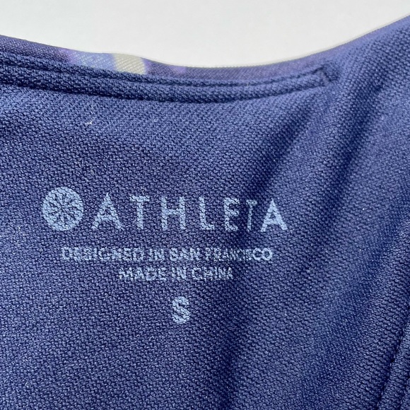 SOLD Athleta Aqualuxe Floral Loop Bikini Set Women’s Small Navy Blue Halter - Picture 10 of 16